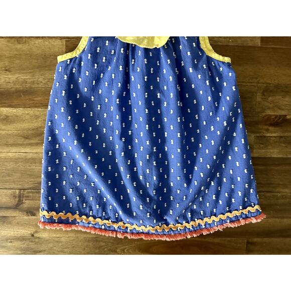 Matilda Jane The Adventure Begins Blue Yellow Wheelbarrow Race Sleeveless Tunic - Picture 5 of 9
